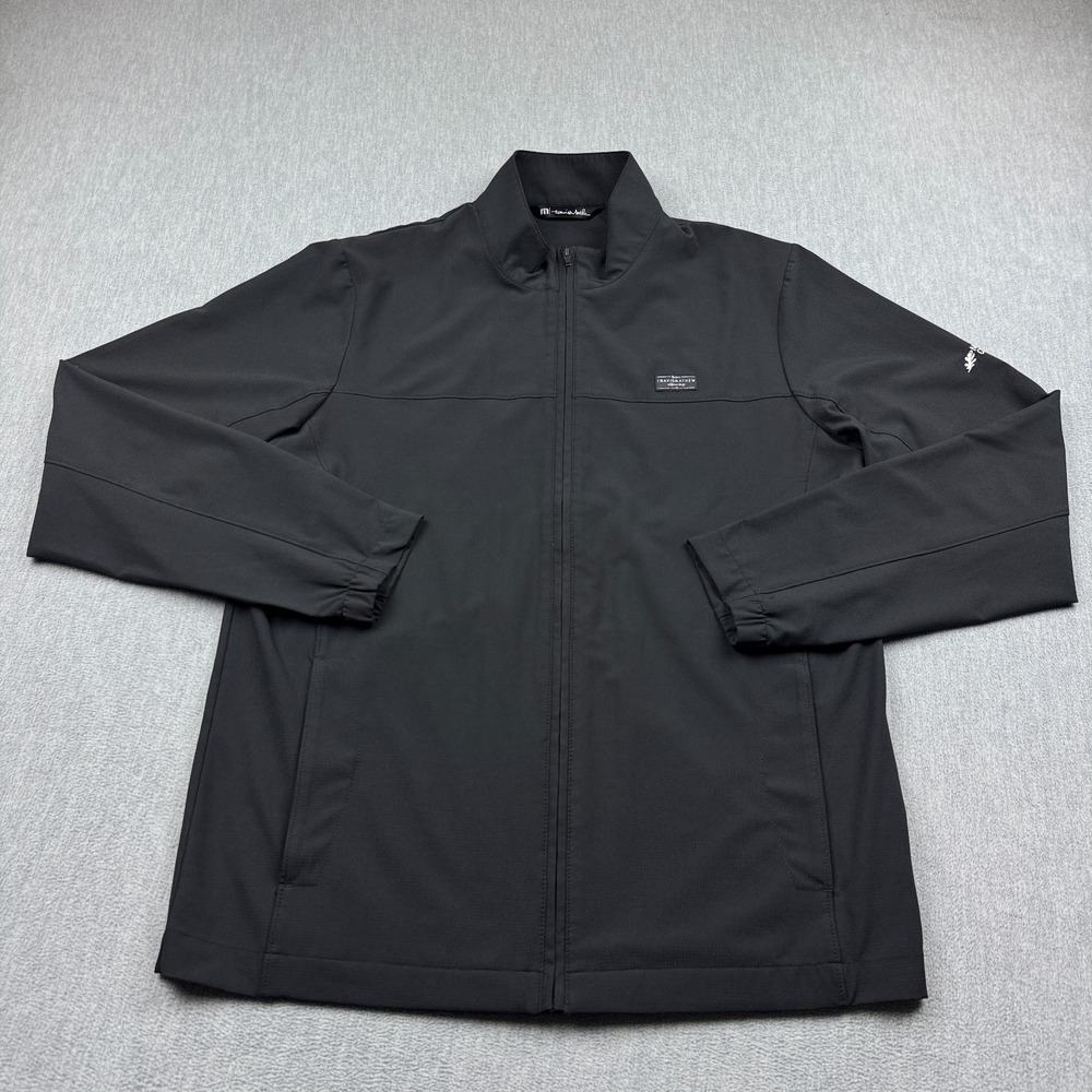 Travis Mathew Jacket Mens Medium Black Golf Full Zip Sweatshirt Long Sleeve Top